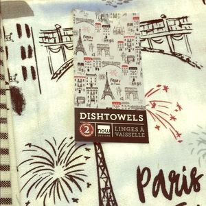 Dish towels now designs Paris love hearts
